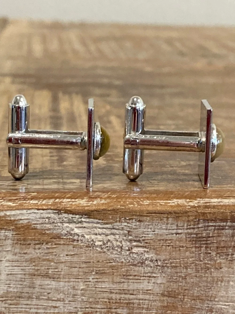 Simmons Sterling Silver Cufflinks Tigers Eye Vintage Square Western Style - Picture 8 of 16